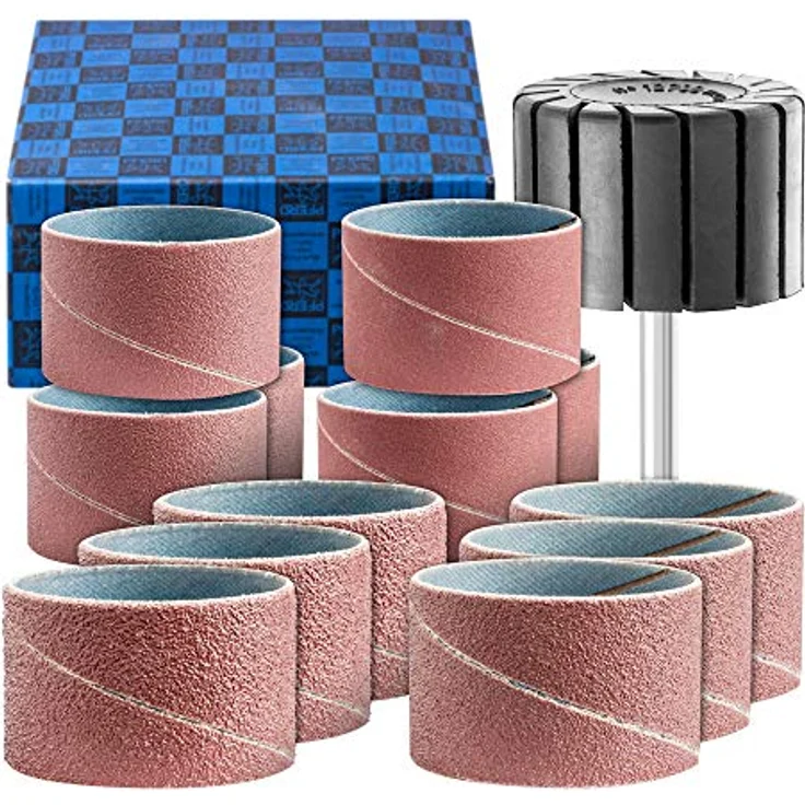 PFERD Schleifhülsen-Set, 13-tlg. | Korund Ø45x30mm A40, 60, 80, 150 inkl. Halter mit Schaft-ø 6mm | 42298005 – für universelle Anwendungen – Bild 1