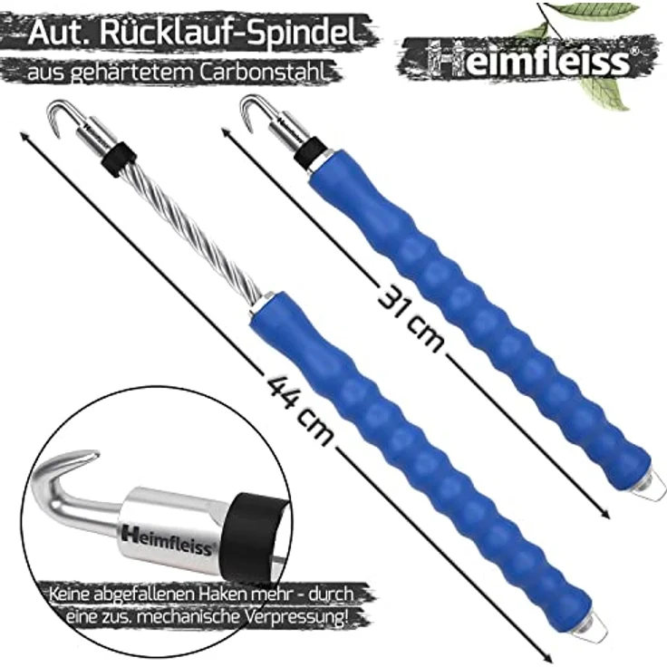 Heimfleiss® Draht Driller Drillapparat mit aut. Rücklauf - Universal Drahtbinder Rödelzange für Zaunbau, Gärtner und Floristen - Draht Rödler Twister für Blumendraht, Wickeldraht & Floristendraht, robustem Carbon-Stahl, Stoßabfänger Modul, ergonomischer Griff - Preisvergleich – Bild 2
