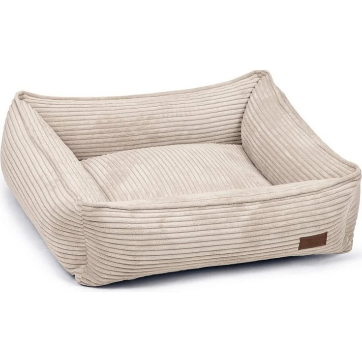 Designed By Lotte Tierbett Liegebett Ribbed hellgrau, superweiches Material mit Flockenfüllung und anti-Rutsch Unterseite – Bild 1