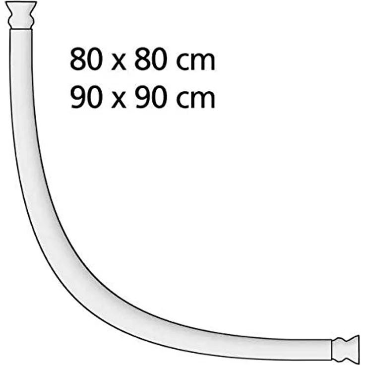 WENKO Rundduschstange für Eckduschen, robuste Aluminiumkonstruktion für 80 x 80 cm und 90 x 90 cm, einfache Montage – Bild 8