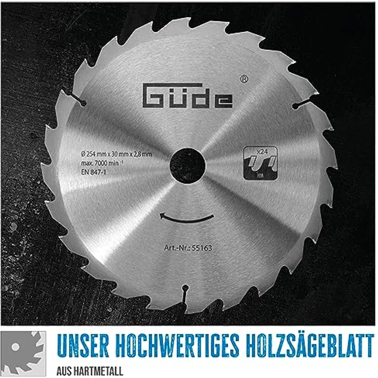 Güde 55163 Sägeblatt, 254X30X24Z – Bild 3