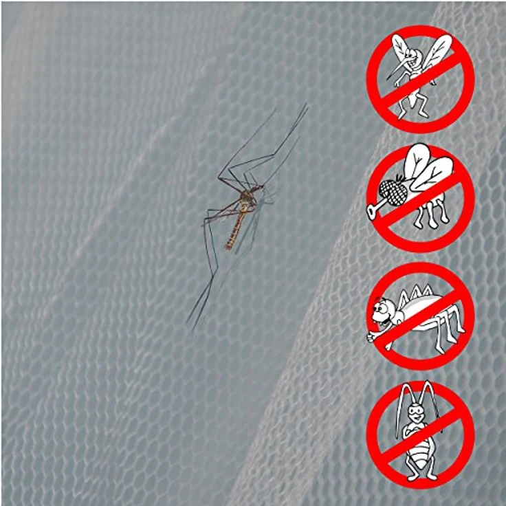 AMANKA Moskitonetz XXL, 2,5x12m Insektenschutz mit 180 MESH, reißfest und atmungsaktiv, für drinnen und draußen – Bild 6