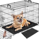 tectake® Hundekäfig, Hundegitter Box, Dog Kennel, Hundebox faltbar, Transportbox stabil, für Hunde und Welpen, 78 x 48 x 52,5 cm - Stahl, für Auto, Camping und Zuhause