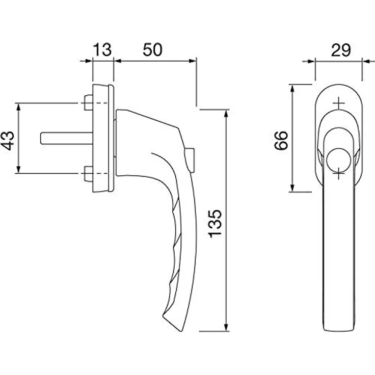 HOPPE 11716824, weiß Fenstergriff LIÈGE-Druckknopf, VK 7 x 37 mm – Bild 2