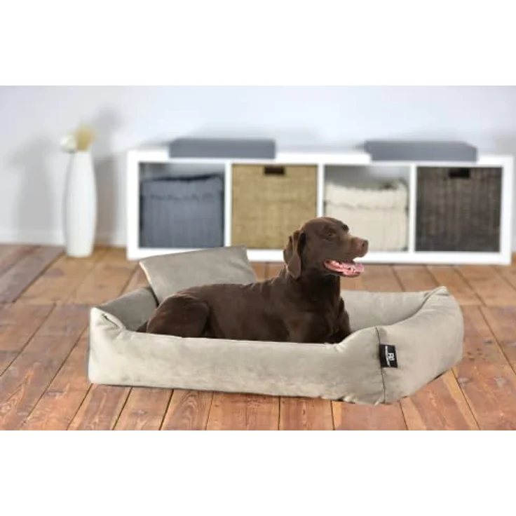 Rohrschneider Hundebett Kuschelsofa Hund Weich + Hundekotbeutelset (L, Taupe) - Nestcharakter, trendige Farben, langlebig, abnehmbarer Bezug – Bild 3