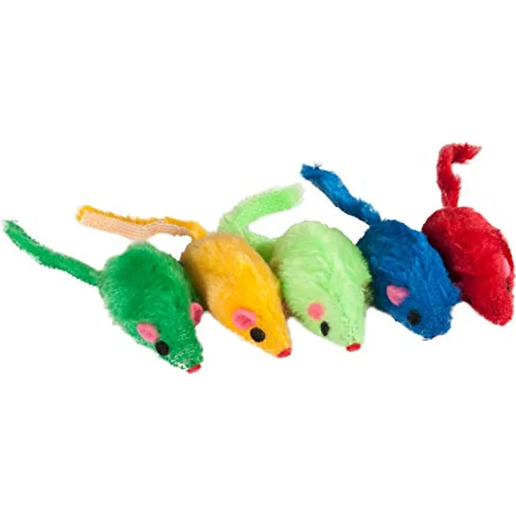 Karlie Plüsch Mäuse in Felloptik im Beutel L: 5 cm farblich sortiert