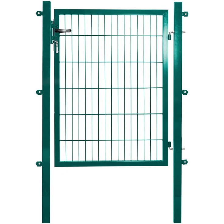 Arvotec Zauneinzeltür ESSENTIAL, Klassisches Gartentor mit Zylinderschloss und Metallhandgriff, verzinkt - Breite: 100-120 cm, Höhe: 80-200 cm