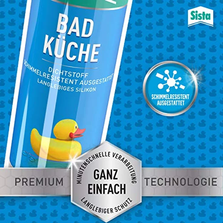 SISTA BAD KÜCHE transparent, Dichtstoff, schimmelresistent ausgestattetes, langlebiges Silikon für Küche und Bad, wasserdichter Fugenfüller, 1x280ml Kartusche – Bild 3
