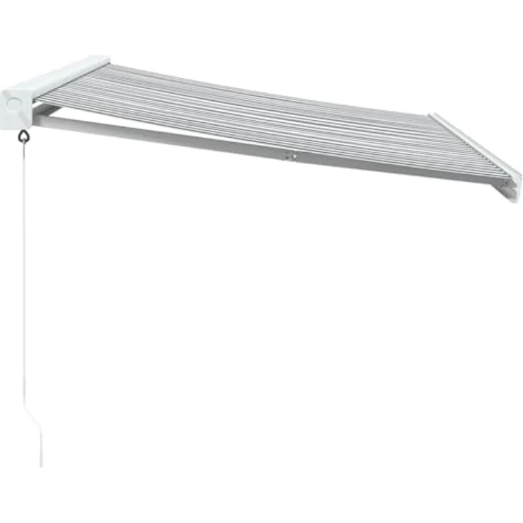 vidaXL Markise Einziehbar Anthrazit & Weiß 3,5x2,5 m Stoff & Aluminium, UV-beständig, Wandmontage, stilvolles Design – Bild 4