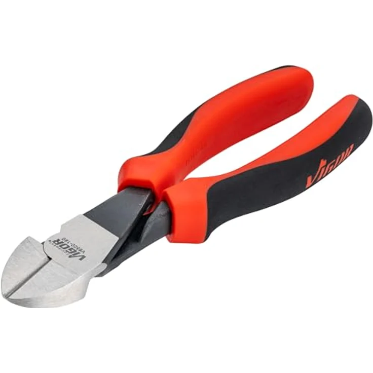 ViGOR Kraft-Seitenschneider 190 mm V6500-190, präzises Schneidwerkzeug für harte Drähte und Kabel, ergonomischer Griff, grau – Bild 1