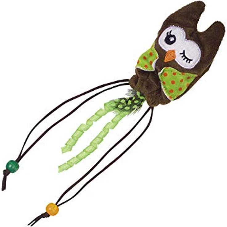 Nobby Plüsch Eule mit Holzkugel, grün 25 cm, 1 Stück