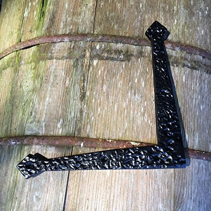 Antikas Eckversteifung Blendladen Winkel aus Gusseisen, schwarz pulverbeschichtet, 20,5 x 20,5 cm, 8 mm Materialstärke – Bild 1