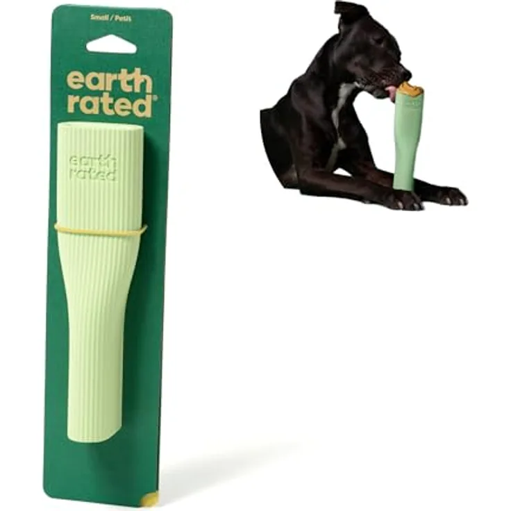 Earth Rated Kauspielzeug, interaktives Spielzeug aus Naturgummi für Hunde und Welpen, spülmaschinen- und gefriergeeignet, groß, grün