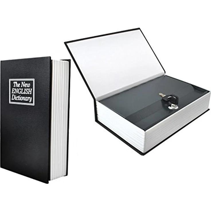 Redfink Buchtresor Buchsafe - Versteckter Tresor im Buchdesign für Wertsachen, robustes Metallgehäuse, Schlüsselverschluss, Buchdesign (variiert je nach Verfügbarkeit) – Bild 6