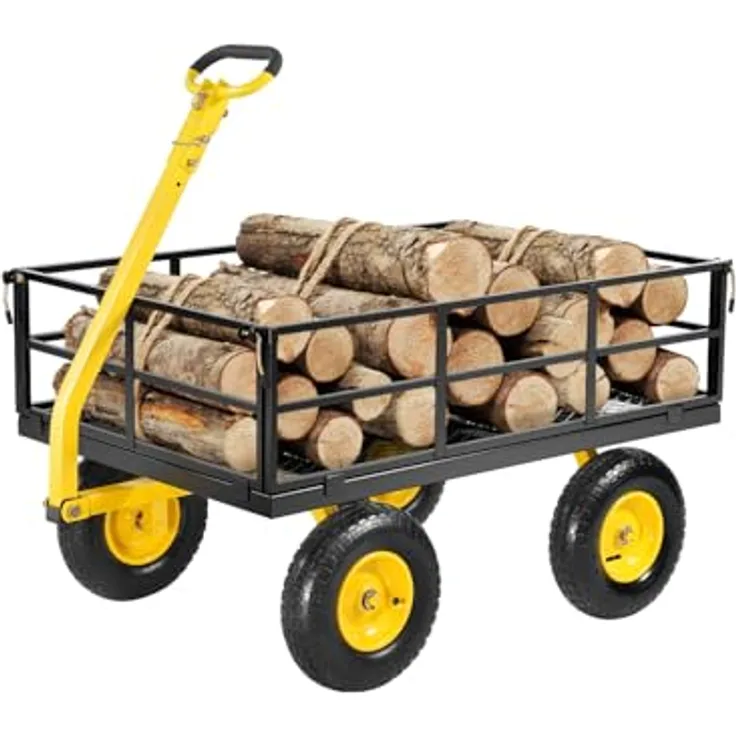 VEVOR Bollerwagen 544,31 kg, 2-in-1-Handwagen mit 13-Zoll-All-Terrain-Reifen, drehbarem Griff und abnehmbaren Netzseitenteilen