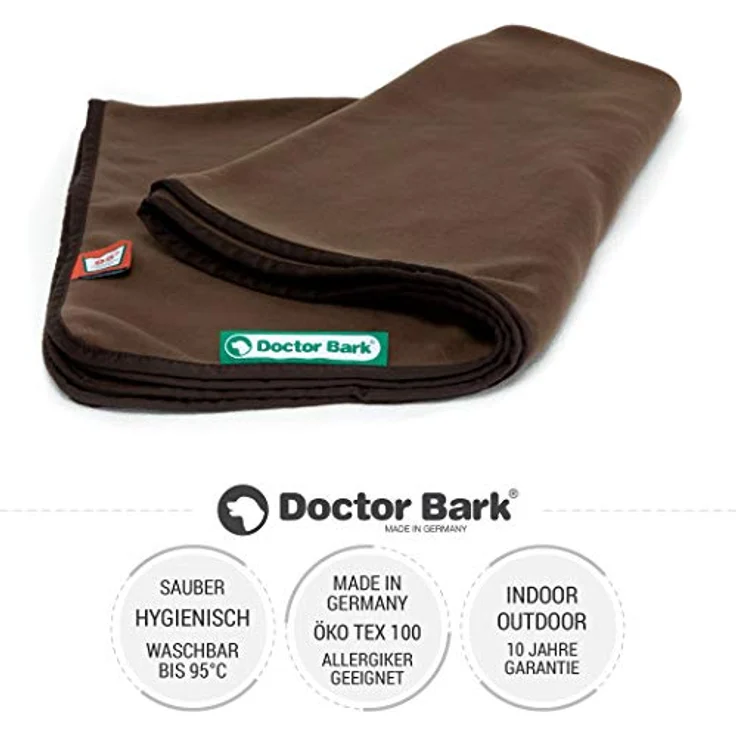 Doctor Bark | kuschelige Hundedecke waschbar bis 95°C, hygienische, weiche Fleecedecke für Sofa und Hundebett, Flauschige Haustierdecke - Made in Germany (M - 100x70 cm/Braun) – Bild 2