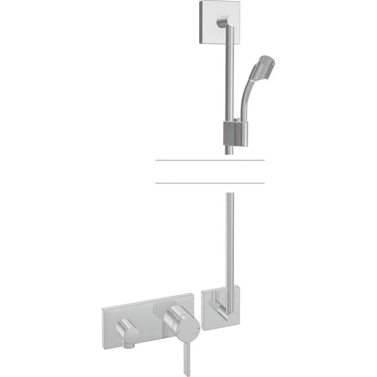 HANSA Hansaloft Duscharmatur, Brausebatterie mit Brausegarnitur, chrom