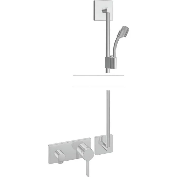 HANSA Hansaloft Duscharmatur, Brausebatterie mit Brausegarnitur, chrom