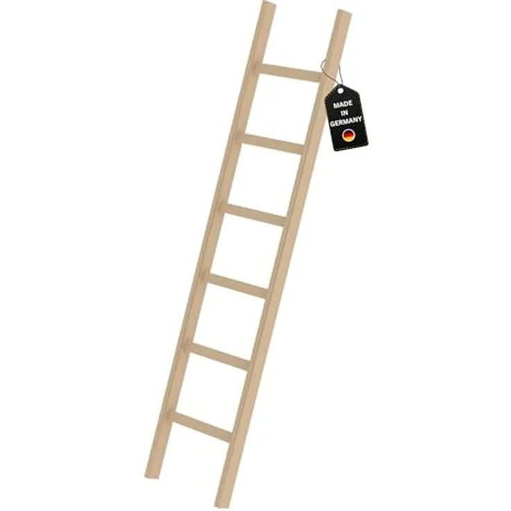 PROREGAL Sprossen-Anlegeleiter Holz ohne Traverse | 6 Sprossen | Leiter, Teleskopleiter, Trittleiter, Bockleiter, Sprossen-Doppelleiter - Hochwertige Holzleiter für vielfältige Einsatzbereiche