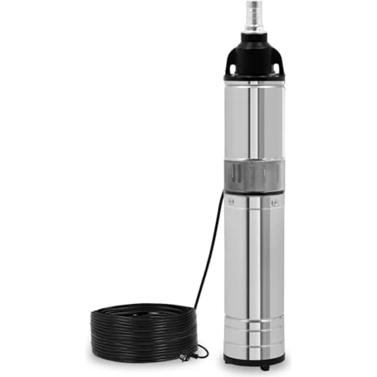 EBERTH 4" Tiefbrunnenpumpe, elektrische Brunnenpumpe aus rostfreiem Edelstahl, 750W, 15m Kabel, IPX8 Schutz, max. 15m Arbeitstiefe – Bild 3