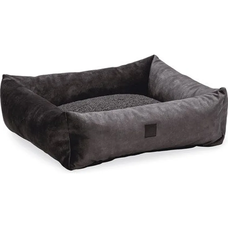 Designed By Lotte Tierbett Yndis - Luxuriöses Hundebett mit Flockenfüllung - Anthrazit - 65x60x20 cm