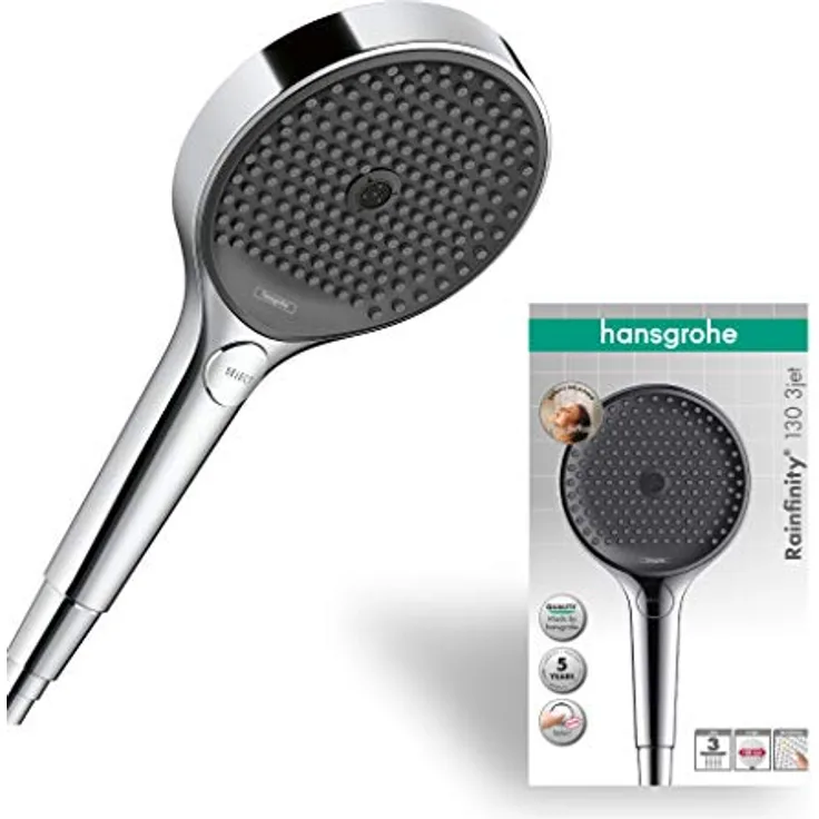hansgrohe Duschkopf Rainfinity Regendusche (130mm, 3 Strahlarten) chrom