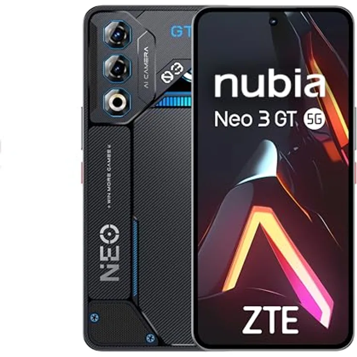 ZTE Nubia Neo 3 GT 5G Gaming Smartphone, 12GB RAM, 256GB Speicher, 6,8" 120Hz OLED Display, 5000mAh Akku, grau