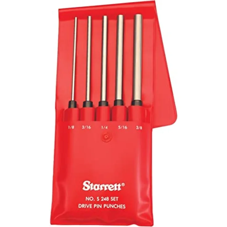 Starrett Splintentreiber Set, 5-teilig bestehend aus je 1 x Artikelnummer 248A/B/C/D/E in Kunststoffhülle S248PC