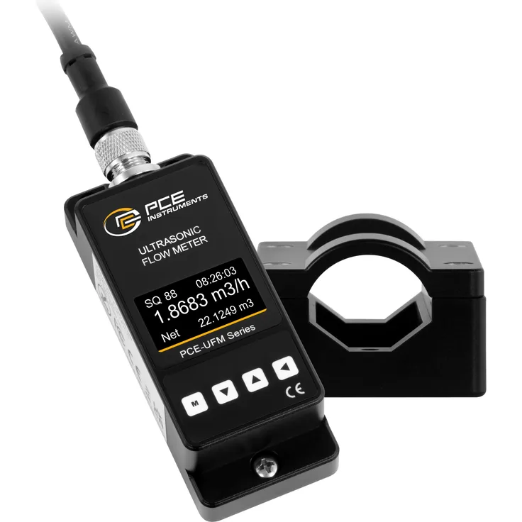 PCE Instruments Durchflussmesser PCE-UFM 20, kompakt und vielseitig einsetzbar, OLED Display, für kleine Rohre DN20, in verschiedenen Materialien geeignet