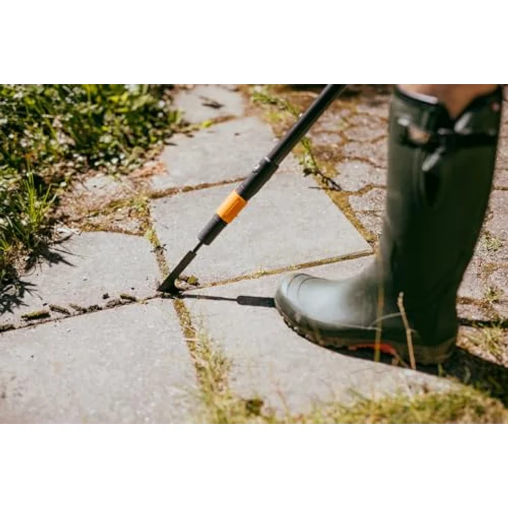 Fiskars Fugenkratzer, Fugenreiniger, Gerätekopf, Länge: 25 cm, Breite: 7 cm, Stahl-Klinge, Schwarz-Orange, QuikFit, 1000687 – Bild 3