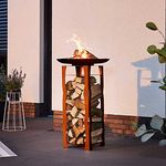 HOME DELUXE - Rost Feuerschale - FRANK, Maße: 34 x 91 x 34 cm I Feuerkorb Feuerstelle Feuertonne