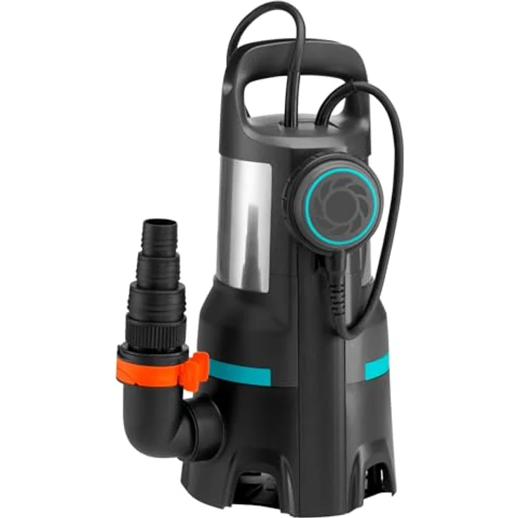 Gardena Schmutzwasser-Tauchpumpe 25000 (9046-20) Schmutzwasserpumpe 1.100 Watt 25.000 l/h Entwässerung max. Förderhöhe 11 m max. Förderdruck 1,1 bar max. Partikelgröße 38 mm – Bild 4