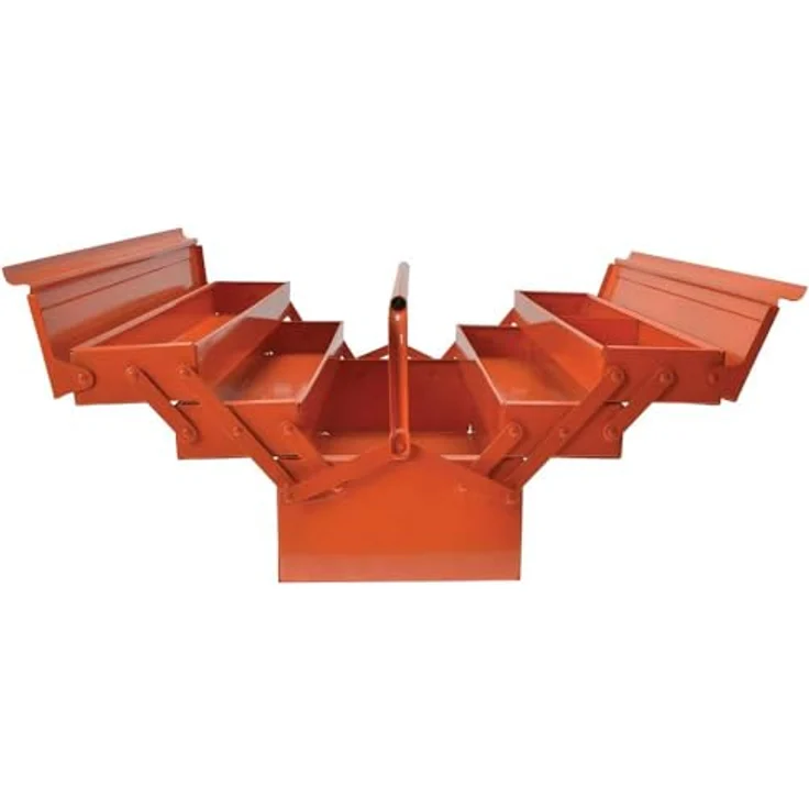 Bahco Metall-Werkzeugkasten, 5 Fächer, abschließbar, 530 mm x 200 mm x 200 mm, orange, robuste Stahlkonstruktion mit pulverbeschichteter Oberfläche – Bild 3