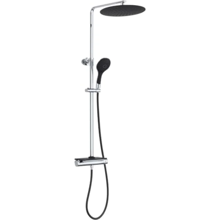 Eisl Brausegarnitur Grande Vita, Duschsystem mit Thermostat, Regendusche, 101 cm, Edelstahl, weiß – Bild 3