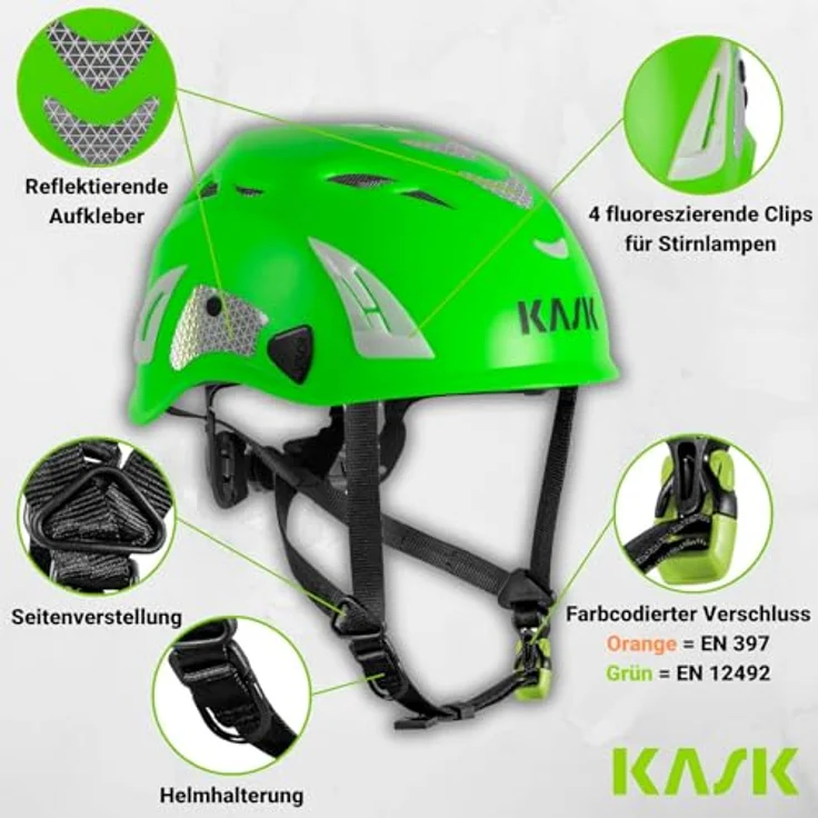 Kask Schutzhelm Superplasma PL HiViz 2.0 Arbeitssutzhelm, Bergsteigerhelm, Industriekletterhelm - Gr. 51-62 cm, weiß – Bild 2