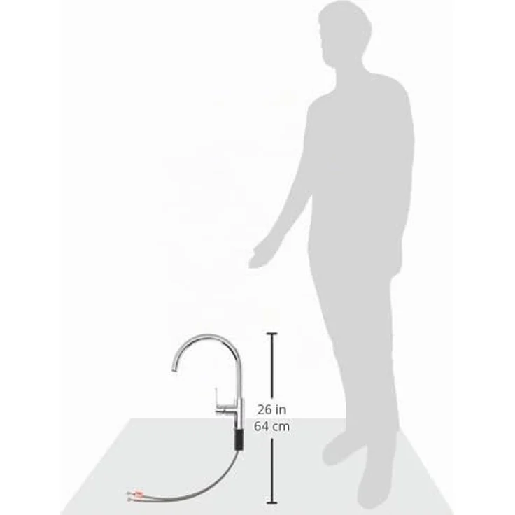 Grohe Küchenarmatur BauFlow, C-Auslauf, Hochdruck, Chrom, 360 Grad schwenkbar – Bild 6