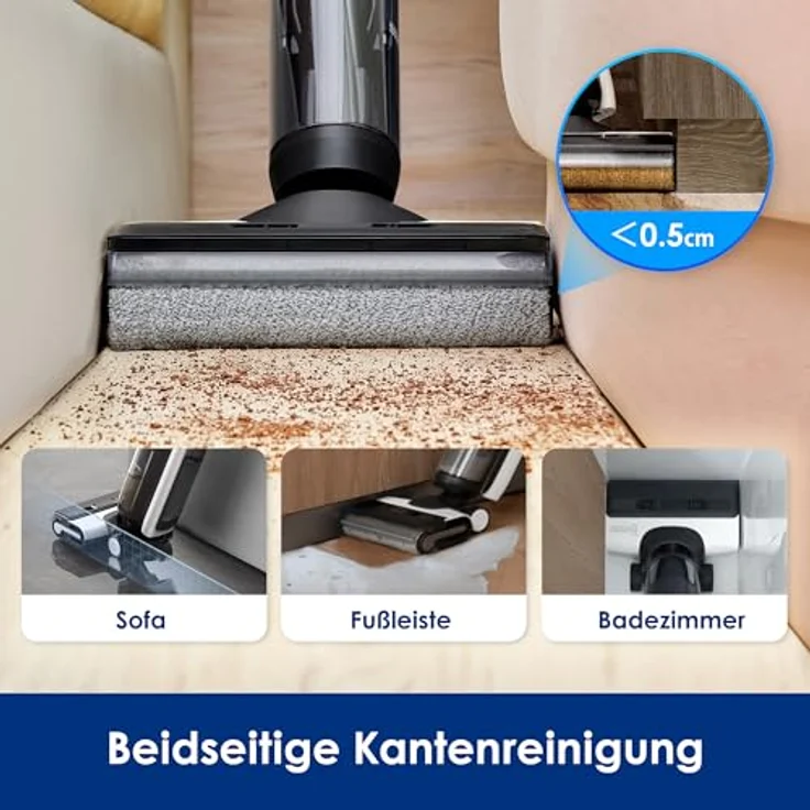 Tineco Floor One Switch S6 Nass Trockensauger 5-in-1 Funktion, 5min Flashdry Selbstreinigung, ZeroTangle Bürste Kantenreinigung Beidseitig, Leicht Saugwischer für Boden, Teppich, Decke, Arbeitsplatten – Bild 5