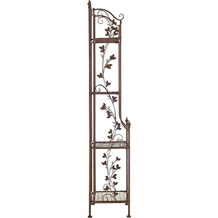 CLP Standregal Arona, Rankhilfe im Landhausstil, pulverbeschichtetes Eisen, antiker Charakter – 158 x 60 x 33 cm (H x B x T), weiß – Bild 3