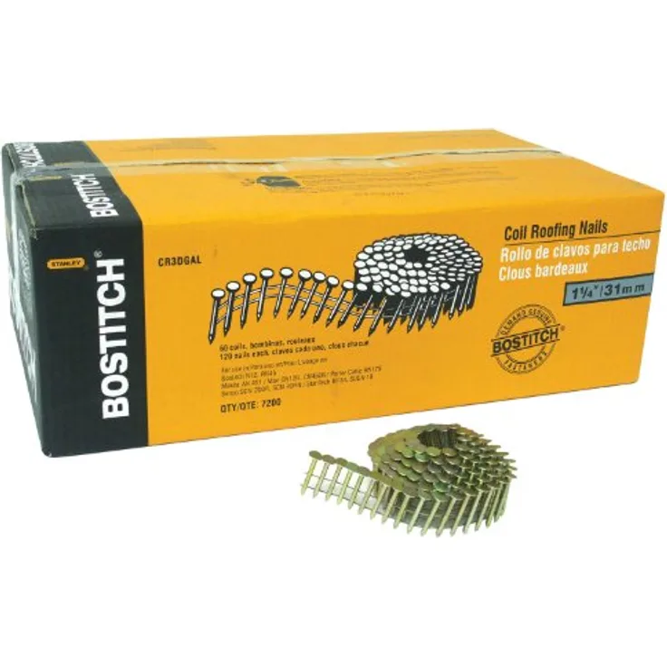 Bostitch CR2DCGAL Galvanisierte Dachpappnagel 3.05-22 GAL8 7.2M 7-8 - 22 mm glatt - 7200 Stück