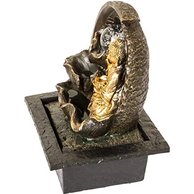 Zimmerbrunnen BUDDHA mit LED-Beleuchtung Karana mit Kugel – Bild 8