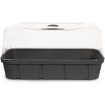 ONDIS24 Gewächshaus Anzucht Gewächshaus Mini, Balkon, Frühbeet mit Belüftung und Ventilationsöffnungen, transparenter Deckel - Holznachbildung, 6 L Pflanzvolumen, kompakte Maße, grün