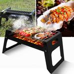 Martom GARTENGRILL, Holzkohlegrill TRAGBARER FALTBARER TOURISTENKOFFER AUS HOLZKOHL, Camping, Edelstahl Koffer-Grill für Camping & Ausflüge, klein, tragbar Camping, schwarz (TG71420) - Preisvergleich
