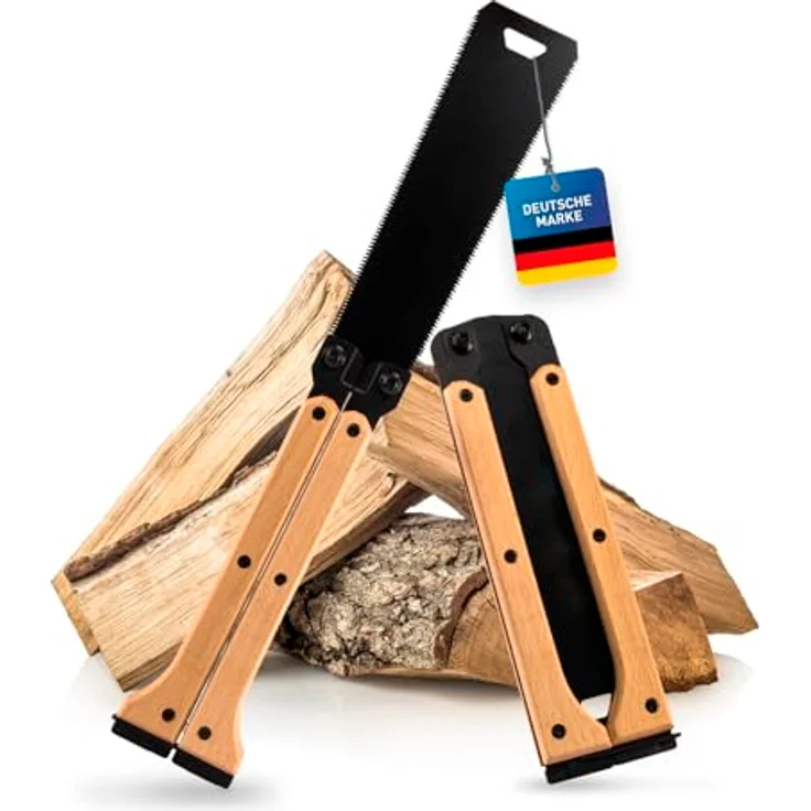 HARDTWERK Klappbare Japansäge, SK5-Stahlblatt mit zwei Schneidseiten für präzise Schnitte, ideal für Gartenarbeit und Camping – Bild 1