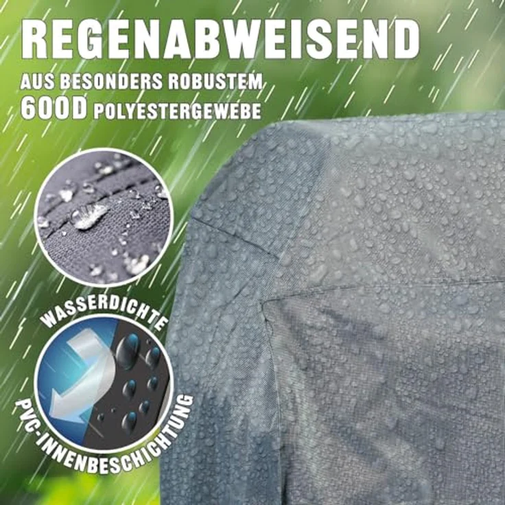 LANDMANN Wetterschutzhaube Premium - 55 x 117 x 90 cm - grau – Bild 4