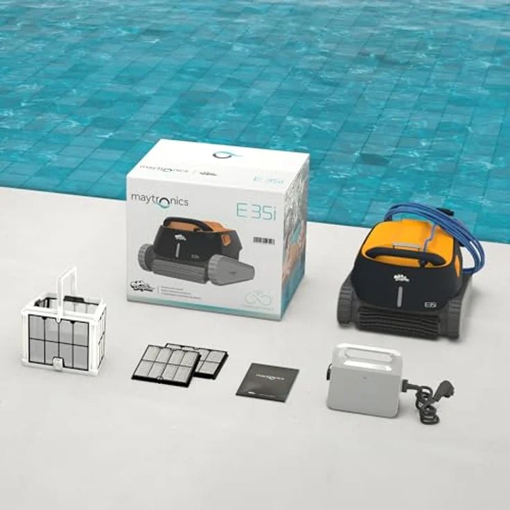 Dolphin E35i Poolroboter mit PVC Bürste und App-Steuerung, effiziente Reinigung von Boden, Wand und Wasserlinie – Bild 7