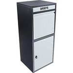 Ondis24 Korona Paketbox Postbox für Pakete, Päckchen, Warensendungen und Briefe mit Paketsafe, galvanisiert (103 cm, Schwarz Grau)