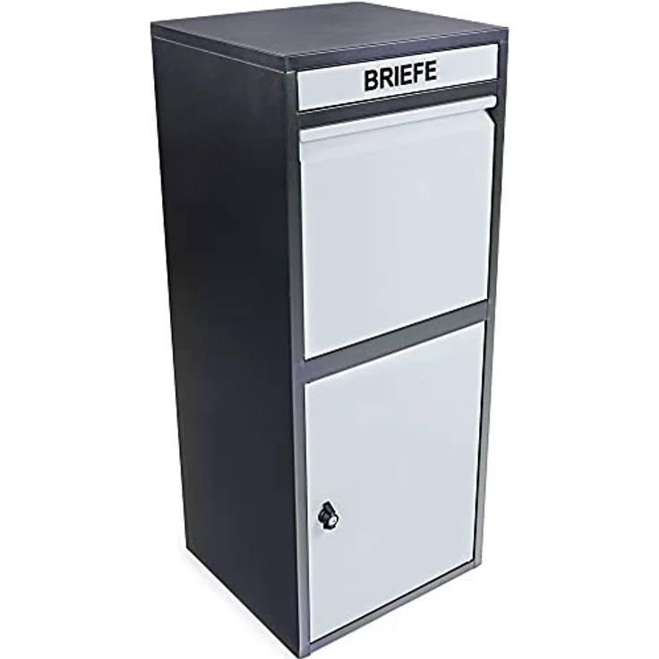 Ondis24 Korona Paketbox Postbox für Pakete, Päckchen, Warensendungen und Briefe mit Paketsafe, galvanisiert (103 cm, Schwarz Grau) – Bild 1