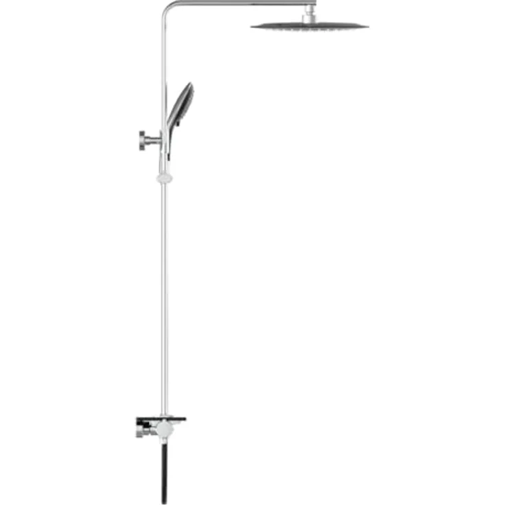 Eisl Brausegarnitur Grande Vita, Duschsystem mit Thermostat, Regendusche, 101 cm, Edelstahl, weiß – Bild 6
