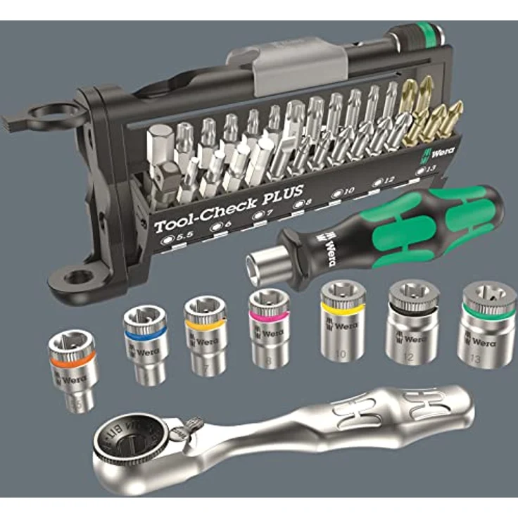 Wera Bit-Set 9750 Schaumstoffeinlage Kraftform Kompakt und Tool-Check PLUS, 39-teilig mit langlebiger Schaumstoffeinlage und flexiblem Bits-Handhalter – Bild 5