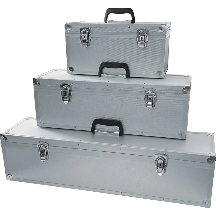 ECI Tools Werkzeugkoffer Alubox Alukoffer Silber 60 cm, Aluminium/Kunststoff, individuell anpassbare Polsterung aus Schaumstoff/Würfelschaum, stoßgeschützte Ecken – Bild 1